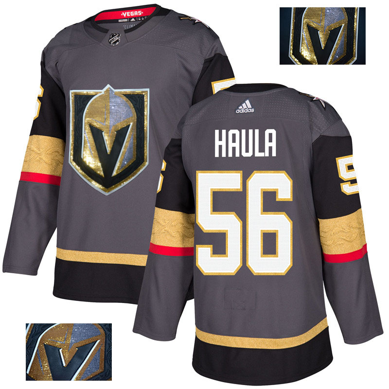Vegas Golden Knights 56 Erik Haula Gray With Special Glittery Logo Adidas Jersey