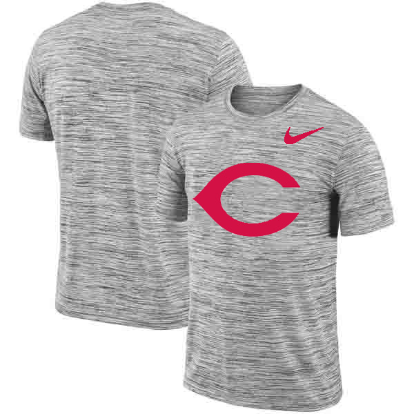 Cincinnati Reds Nike Heathered Black Sideline Legend Velocity Travel Performance T-Shirt