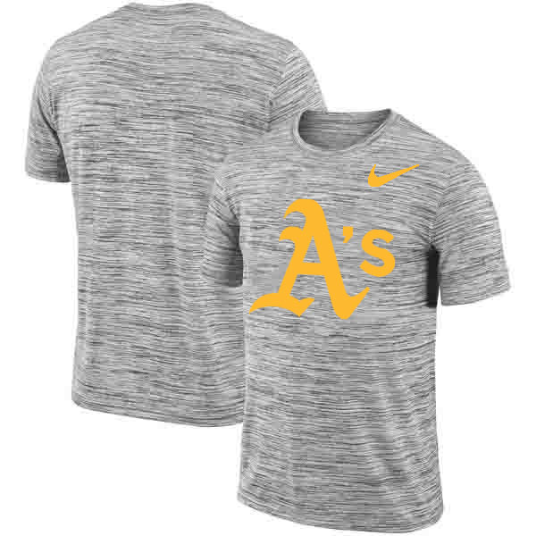 Oakland Athletics Nike Heathered Black Sideline Legend Velocity Travel Performance T-Shirt