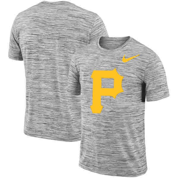 Pittsburgh Pirates Nike Heathered Black Sideline Legend Velocity Travel Performance T-Shirt