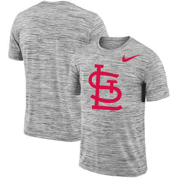 St. Louis Cardinals Nike Heathered Black Sideline Legend Velocity Travel Performance T-Shirt - Click Image to Close