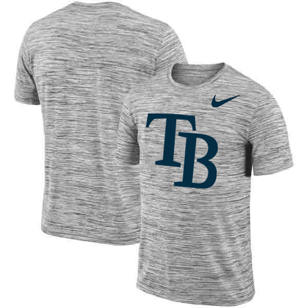 Tampa Bay Rays Nike Heathered Black Sideline Legend Velocity Travel Performance T-Shirt - Click Image to Close