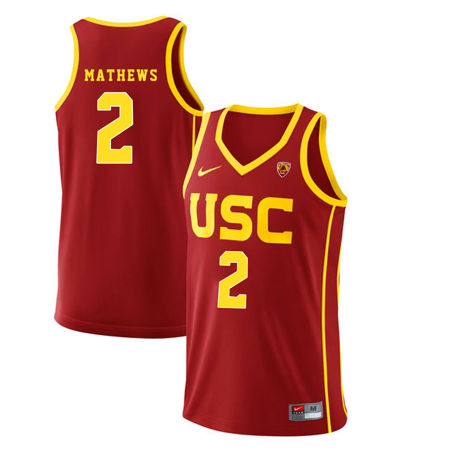 USC Trojans 2 Jonah Mathews Red College Basketball Jersey