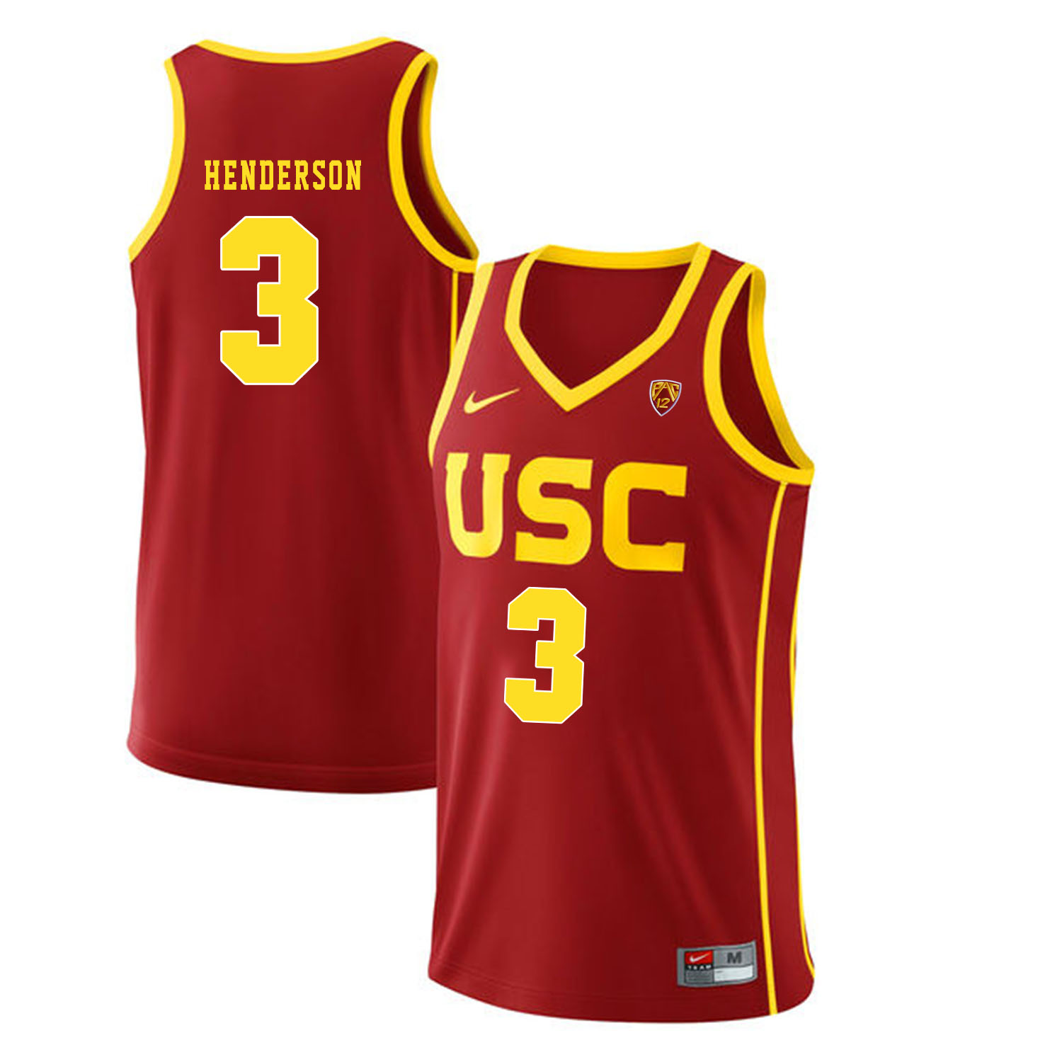 USC Trojans 3 Harrison Henderson Red College Basketball Jersey