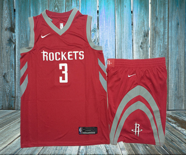 Rockets 3 Chris Paul Red Nike Swingman Jersey(With Shorts)