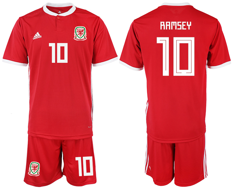 2018-19 Welsh 10 RAMSEY Home Soccer Jersey - Click Image to Close