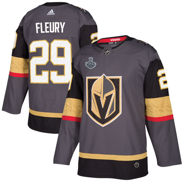 Vegas Golden Knights 29 Marc-Andre Fleury Gray 2018 Stanley Cup Final Bound Adidas Jersey