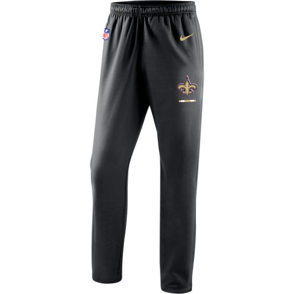 New Orleans Saints Nike Sideline Team Logo Performance Pants Black
