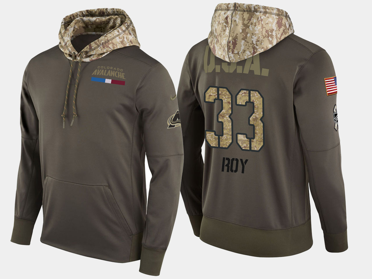Nike Avalanche 33 Patrick Roy Retired Olive Salute To Service Pullover Hoodie