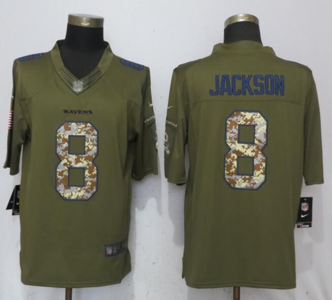 Nike Ravens 8 Lamar Jackson Green Salute To Service Limited Jersey
