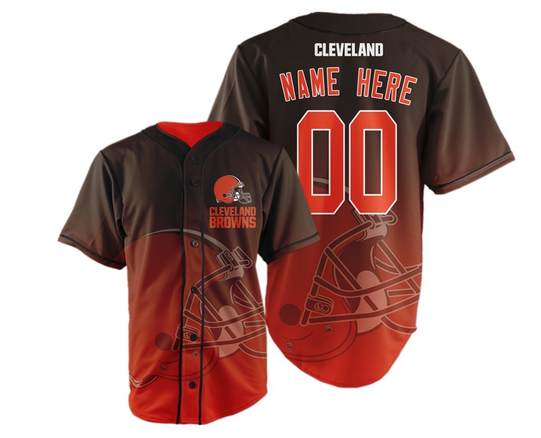 Cleveland Browns Big Logo Print Men's All Stitched Customized Jersey