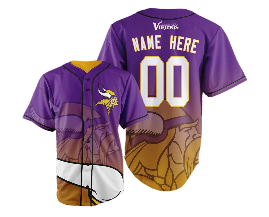 Minnesota Vikings Big Logo Print Men's All Stitched Customized Jersey