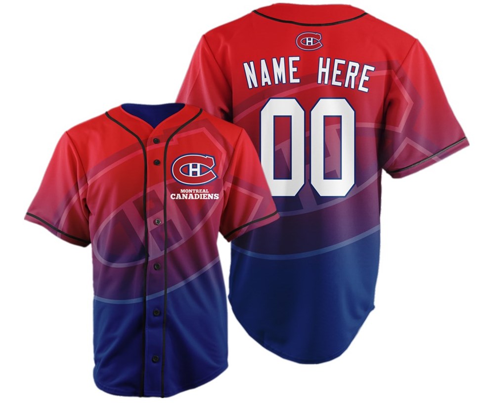 Montreal Canadiens Big Logo Print Men's All Stitched Customized Jersey