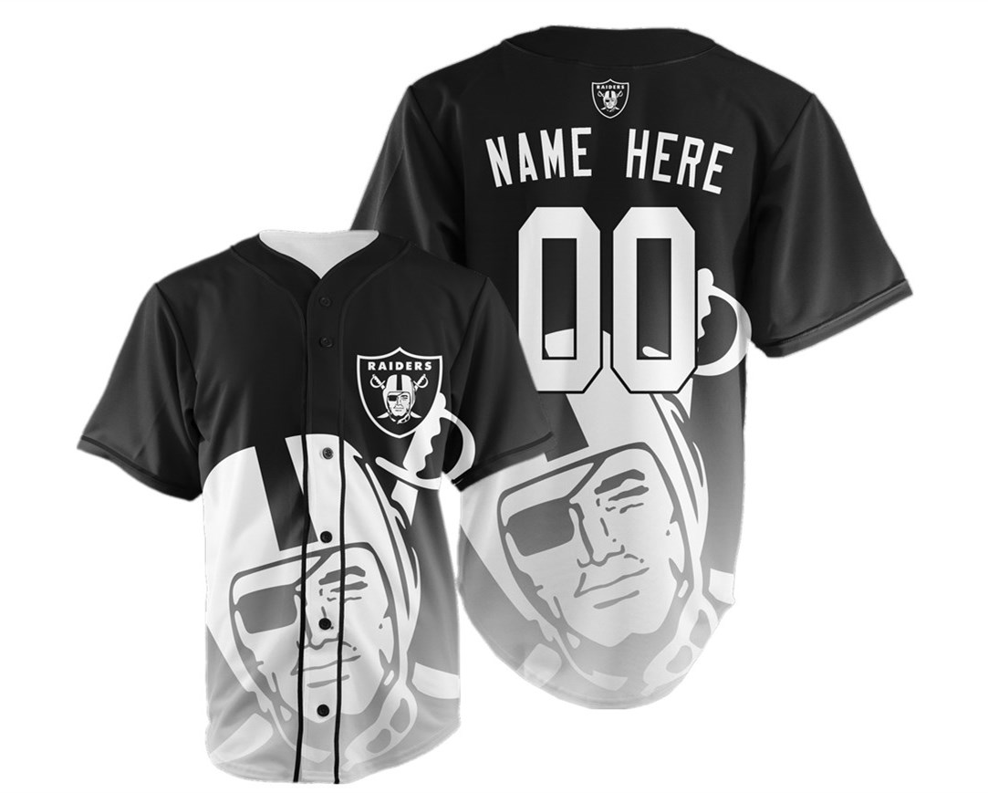 Oakland Raiders Big Logo Print Men's All Stitched Customized Jersey