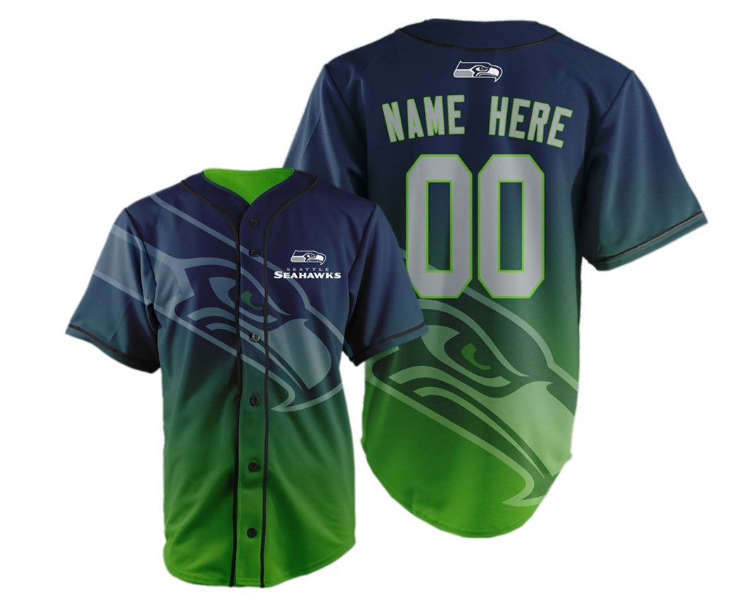 Seattle Seahawks Big Logo Print Men's All Stitched Customized Jersey
