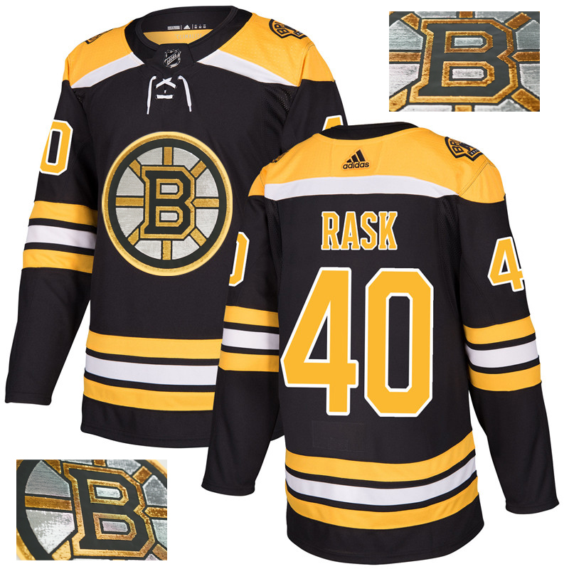 Bruins 40 Tuukka Rask Black With Special Glittery Logo Adidas Jersey - Click Image to Close