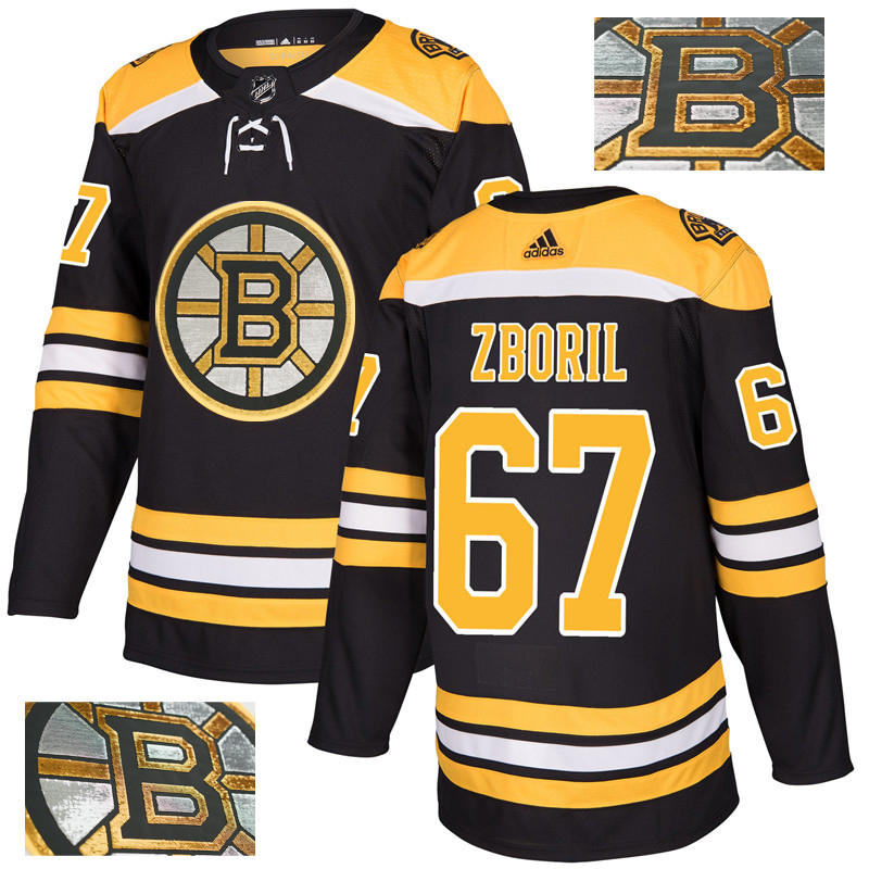 Bruins 67 Jakub Zboril Black With Special Glittery Logo Adidas Jersey