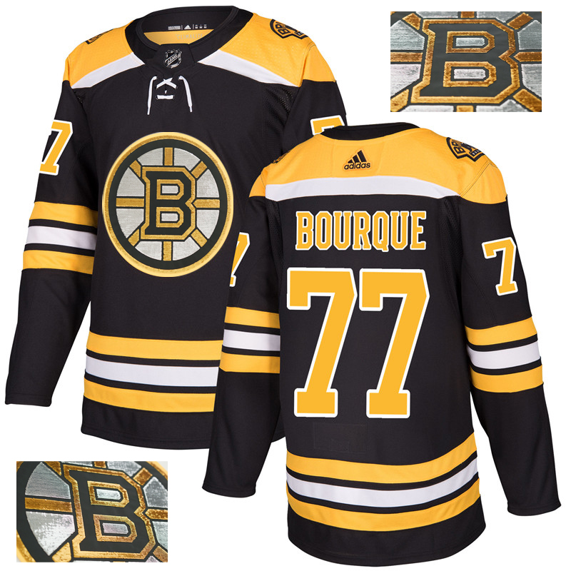 Bruins 77 Ray Bourque Black With Special Glittery Logo Adidas Jersey
