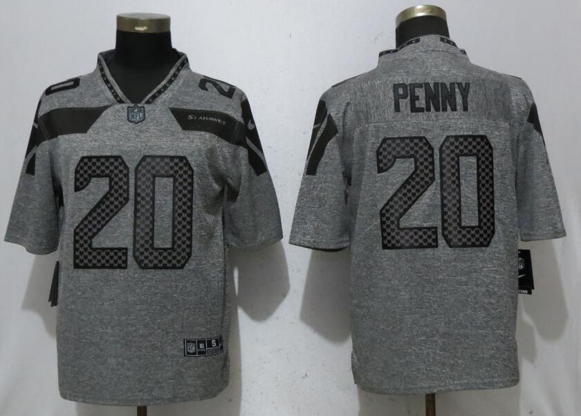 Nike Seahawks 20 Rashaad Penny Gray Gridiron Gray Vapor Untouchable Limited Jersey