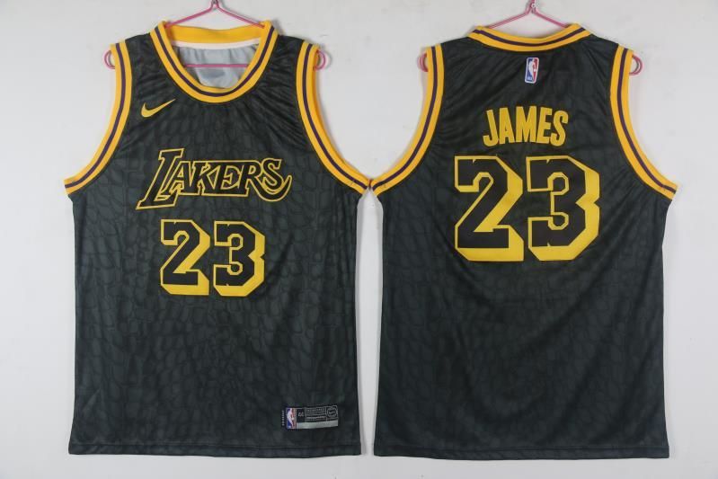 Lakers 23 Lebron James Black City Edition Nike Swingman Jersey