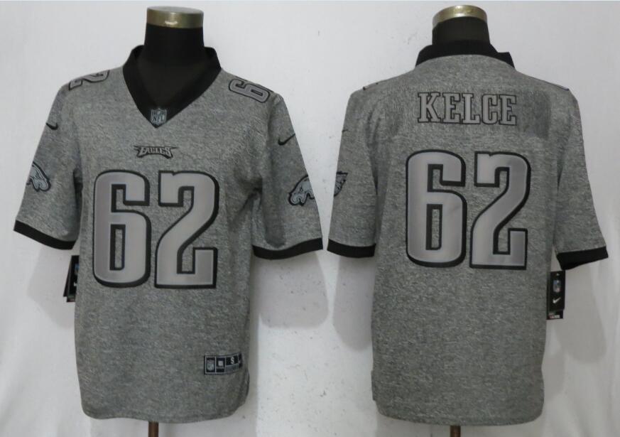 Nike Eagles 62 Jason Kelce Gray Gridiron Gray Youth Vapor Untouchable Limited Jersey