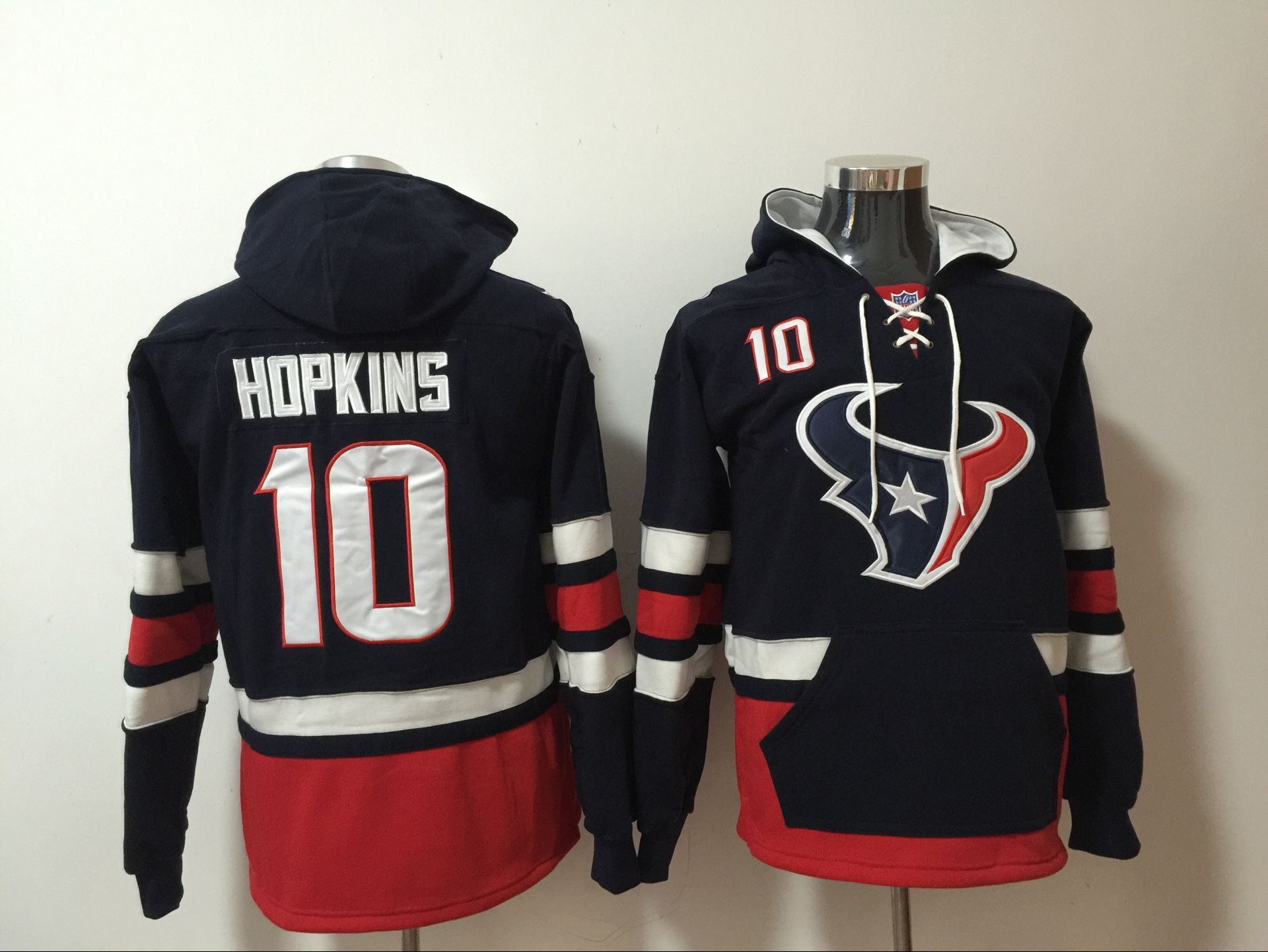 Nike Texans 10 DeAndre Hopkins Navy All Stitched Hooded Sweatshirt