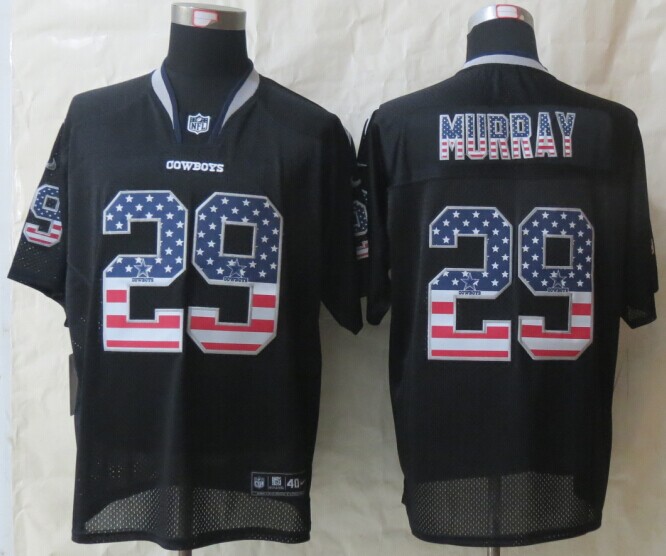 Nike Cowboys 29 Murray USA Flag Fashion Black Elite Jerseys