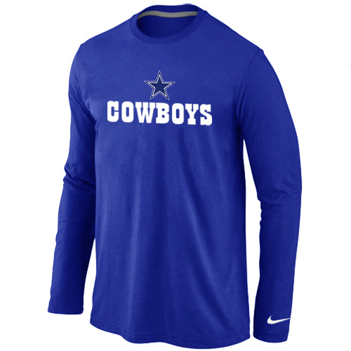 Nike Dallas Cowboys Authentic Logo Long Sleeve T-Shirt Blue