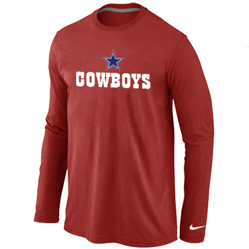 Nike Dallas Cowboys Authentic Logo Long Sleeve T-Shirt Red