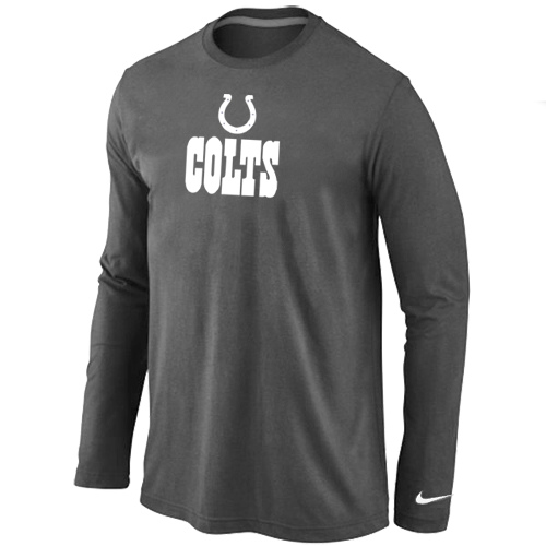 Nike Indianapolis Colts Authentic Logo Long Sleeve T-Shirt D.Grey