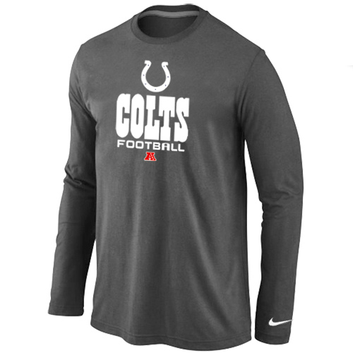 Nike Indianapolis Colts Critical Victory Long Sleeve T-Shirt D.Grey - Click Image to Close