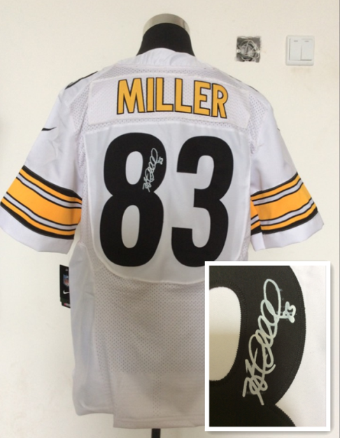 Nike Steelers 83 Miller White Elite Signature Edition Jerseys