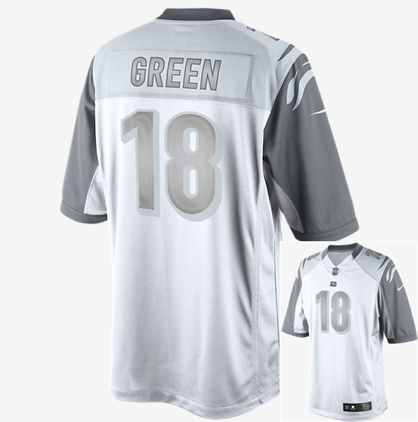 Nike Bengals 18 Green White Platinum Jerseys