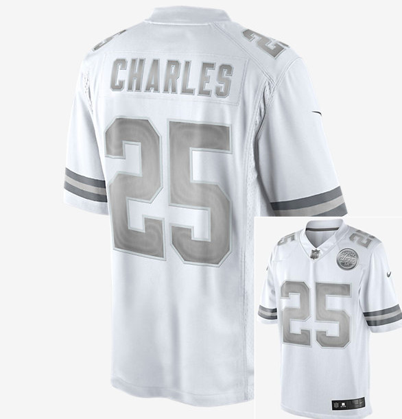 Nike Chiefs 25 Charles White Platinum Jerseys