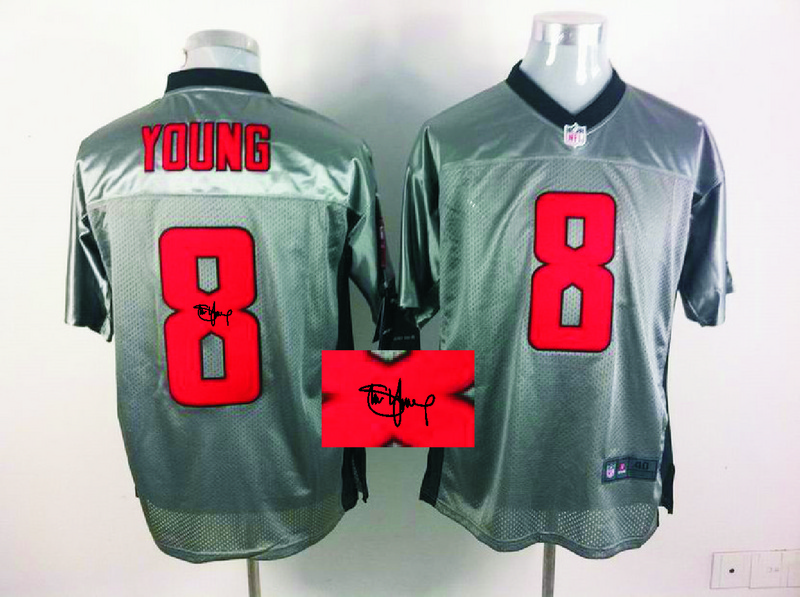 Nike 49ers 8 Young Grey Shadow Signature Edition Jerseys