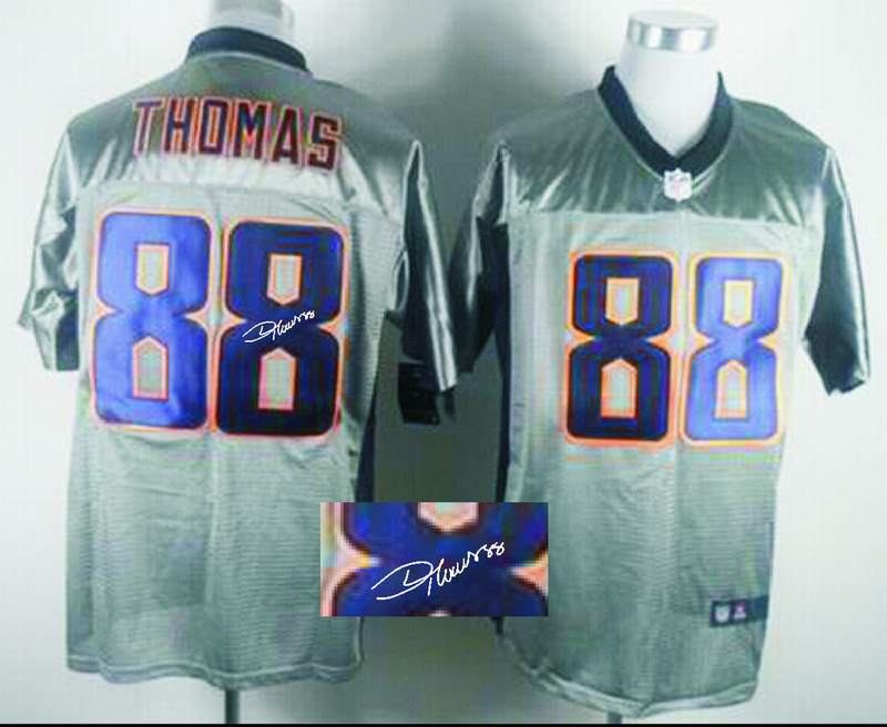 Nike Broncos 88 Thomas Grey Shadow Signature Edition Jerseys