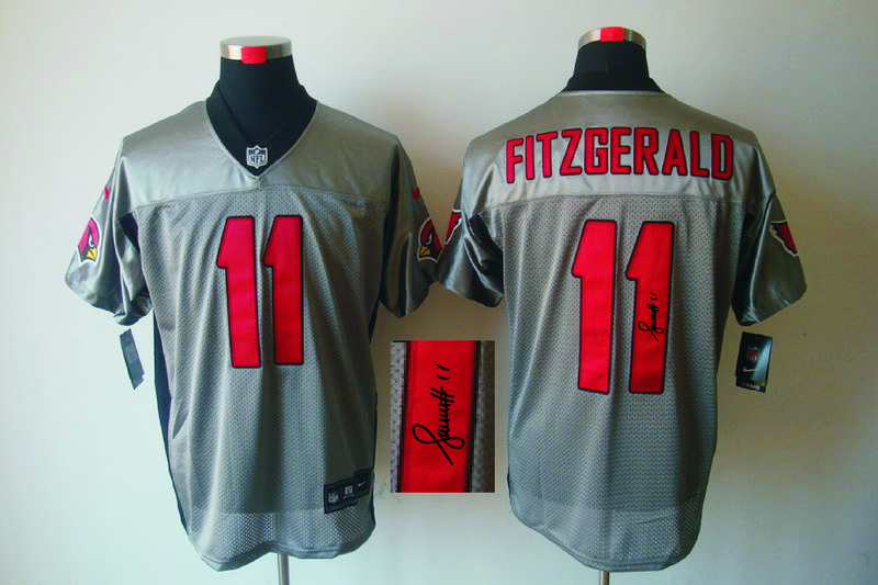 Nike Cardinals 11 Fitzgerald Grey Shadow Signature Edition Jerseys