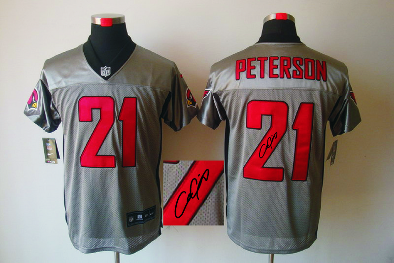 Nike Cardinals 21 Peterson Grey Shadow Signature Edition Jerseys