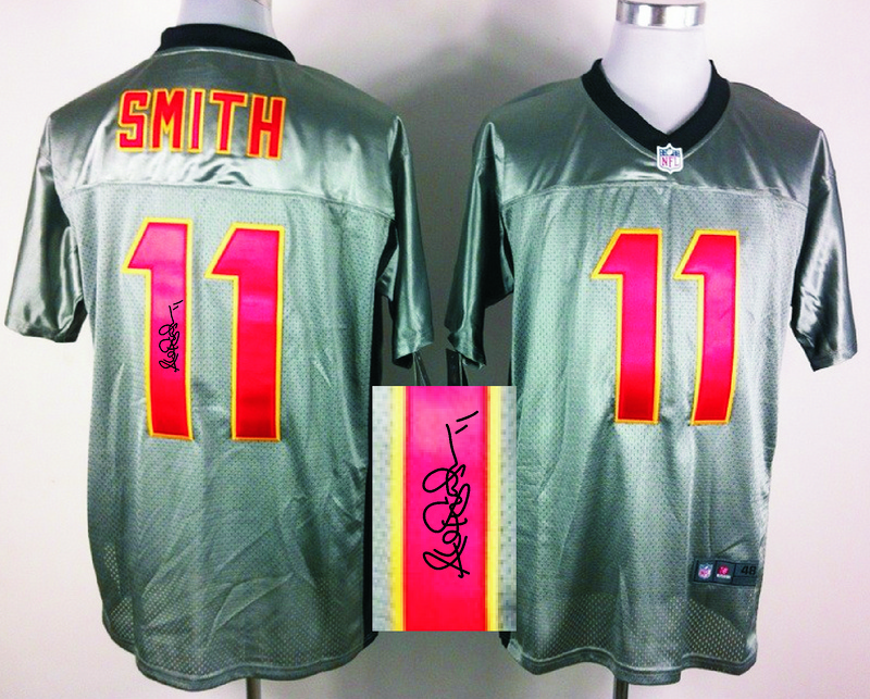 Nike Chiefs 11 Smith Grey Shadow Signature Edition Jerseys