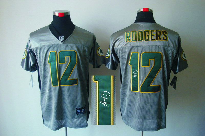 Nike Packers 12 Rodgers Grey Shadow Signature Edition Jerseys
