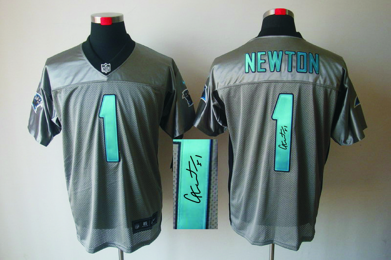 Nike Panthers 1 Newton Grey Shadow Signature Edition Jerseys