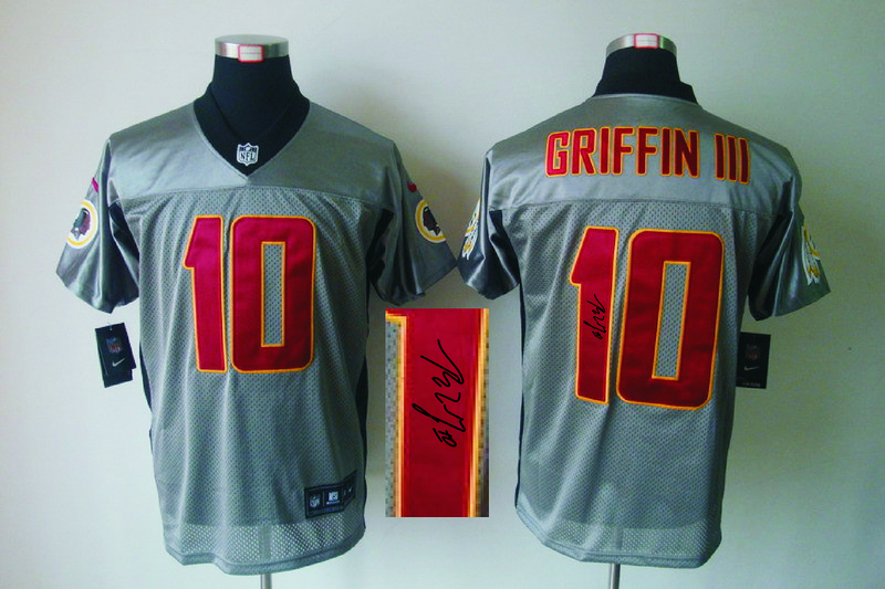 Nike Redskins 10 Griffin III Grey Shadow Signature Edition Jerseys