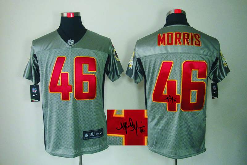 Nike Redskins 46 Morris Grey Shadow Signature Edition Jerseys
