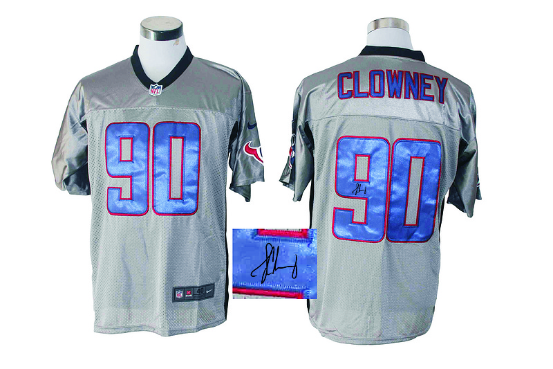 Nike Texans 90 Clowney Grey Shadow Signature Edition Jerseys