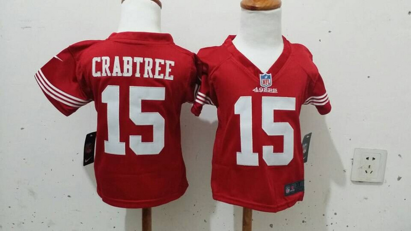 Nike 49ers 15 Crabtree Red Toddler Jerseys