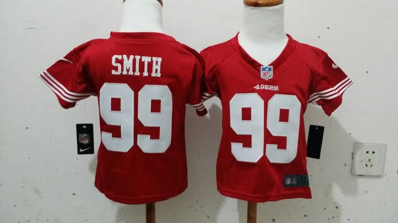 Nike 49ers 99 Smith Red Toddler Jerseys