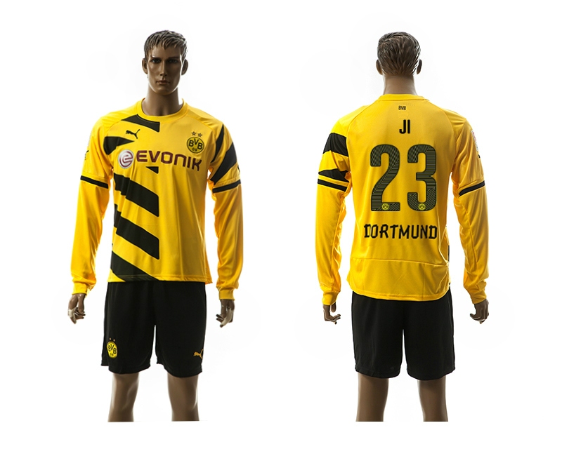 2014-15 Dortmund 23 Ji Home Long Sleeve Jerseys