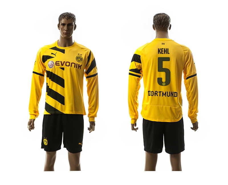 2014-15 Dortmund 5 Kehl Home Long Sleeve Jerseys