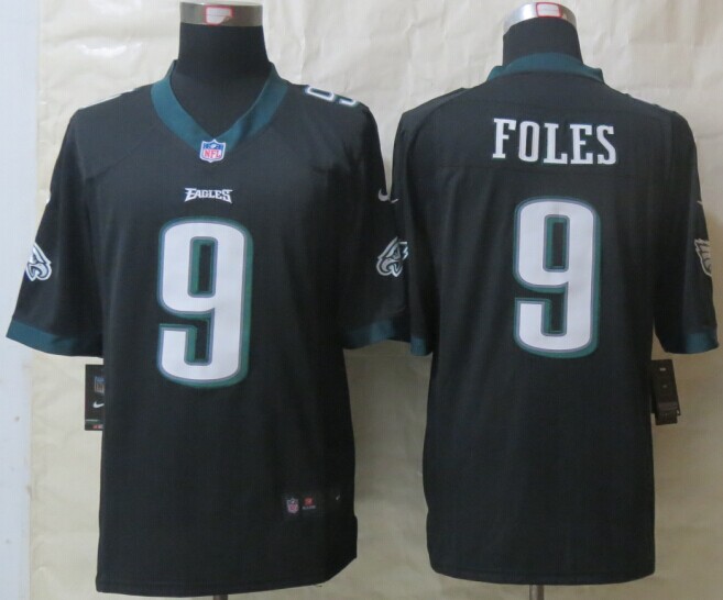 Nike Eagles 9 Foles Black Limited Jerseys