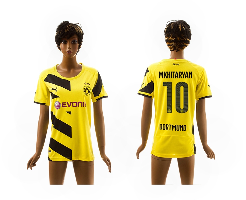 2014-15 Dortmund 10 Mkhitaryan Home Women Jerseys - Click Image to Close